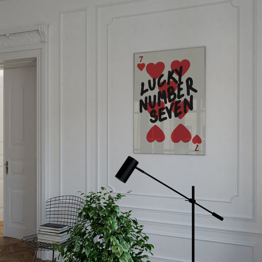 Seven of hearts - Lucky Number Seven Print - Refined Spaces