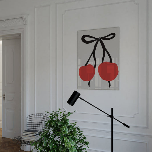 Black bow and cherry print - Refined Spaces