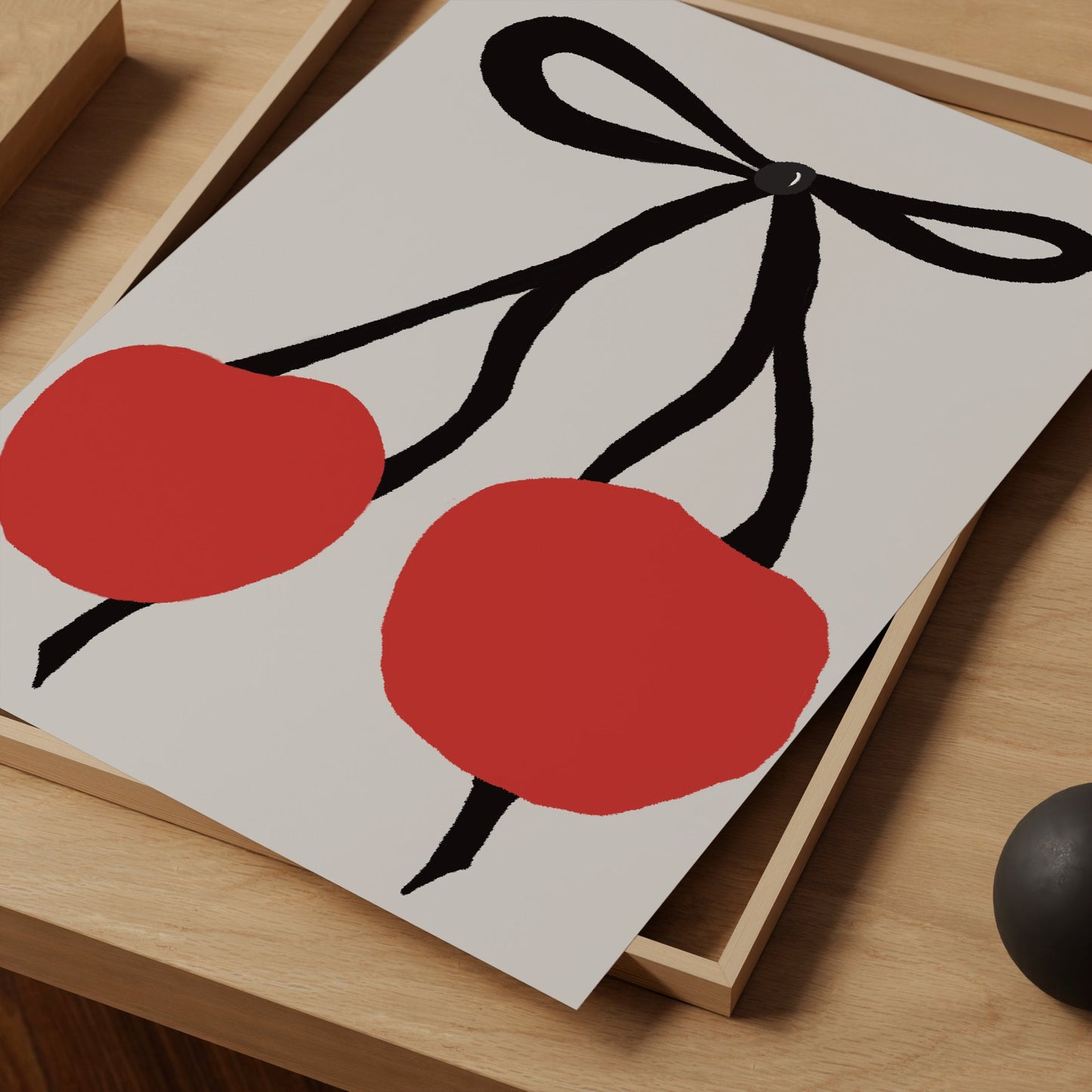 Black bow and cherry print - Refined Spaces