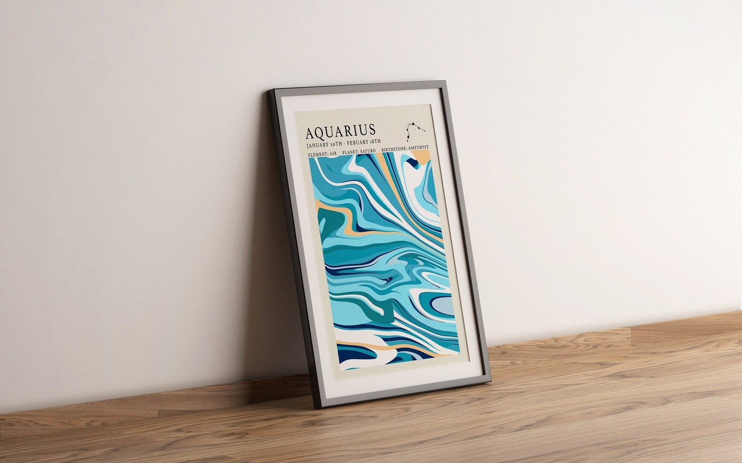 Astrology Print - Aquarius - Refined Spaces