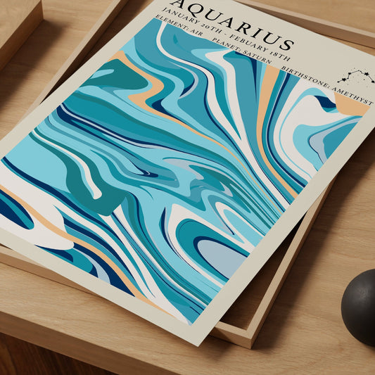 Astrology Print - Aquarius - Refined Spaces