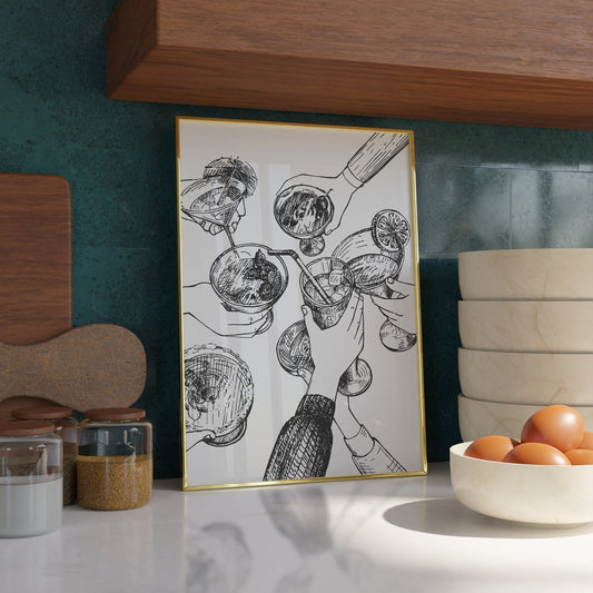 Cheers Print - Bar Cart Wall Decor - Refined Spaces