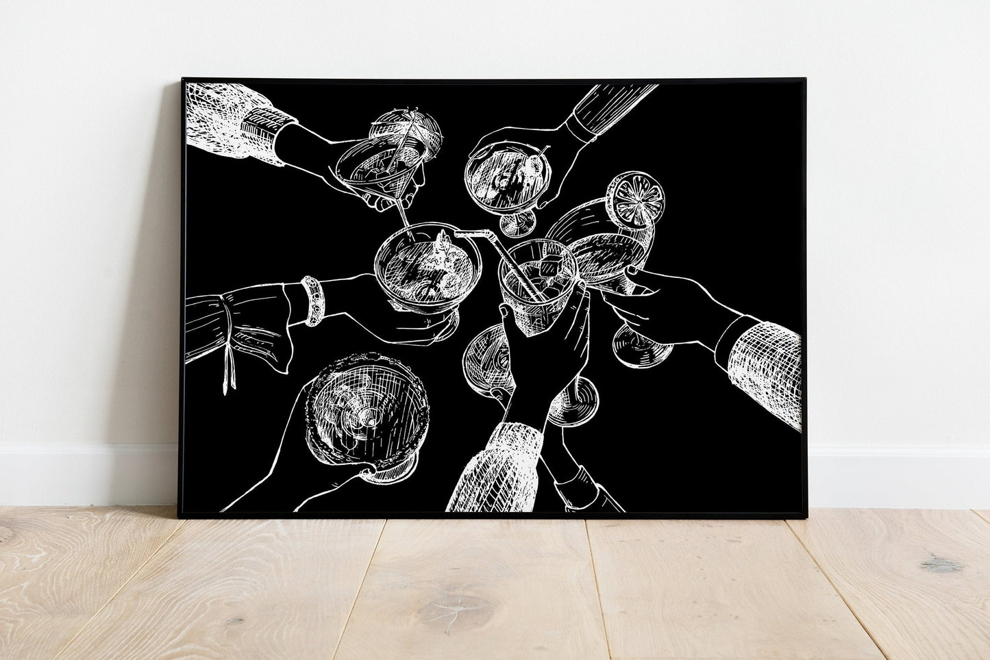 Cheers Print - Bar cart wall decor - Refined Spaces