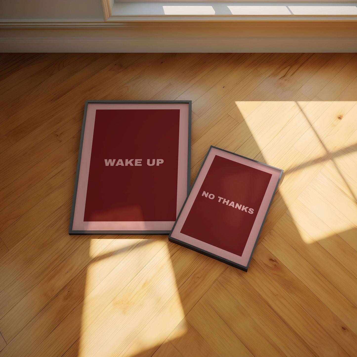 Set of 2 Bedroom Prints - Wake up No Thank you - Bedroom Wall Art - Above bed print - Hotel room decor - Cute Bedroom Decor - Sleep Print