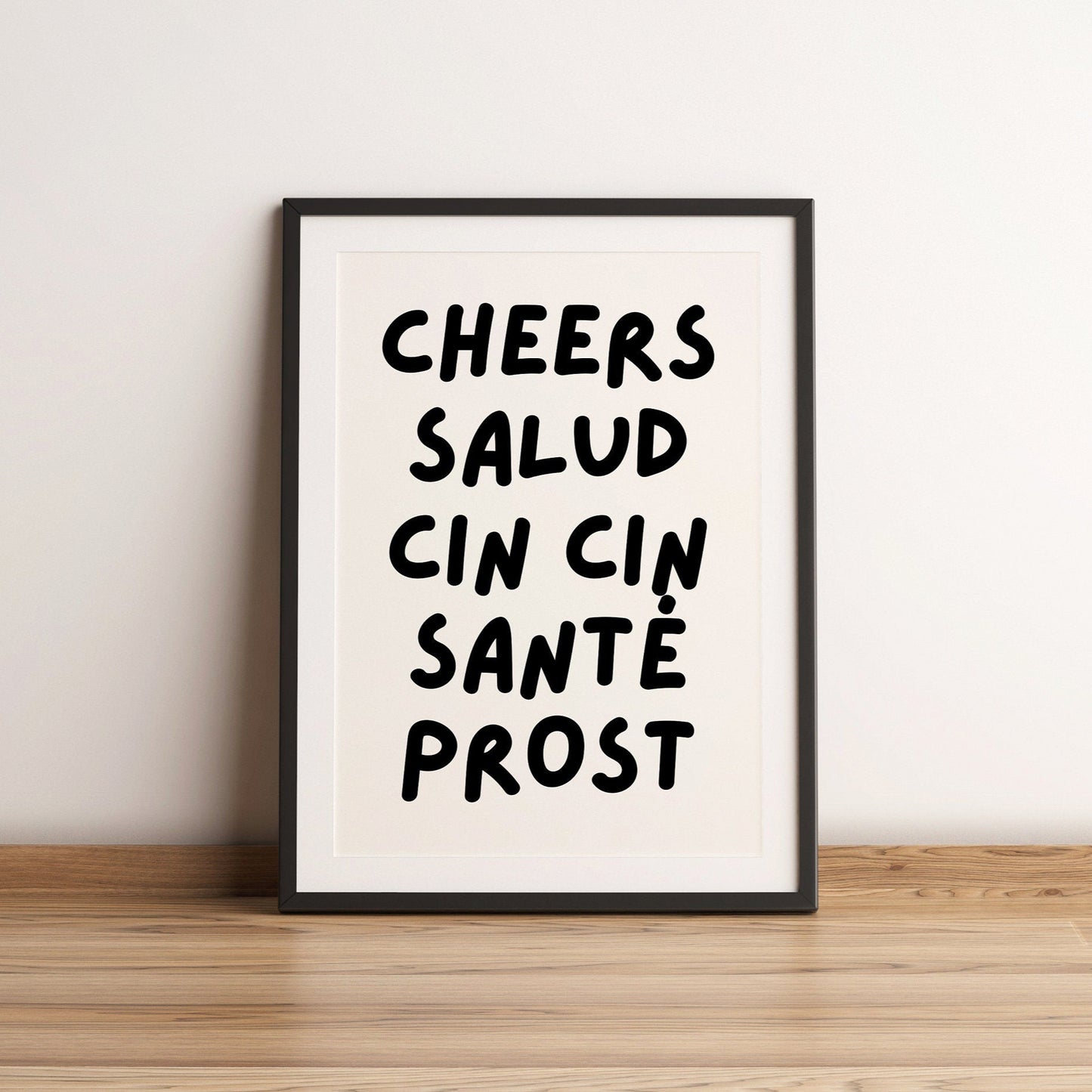 Cheers Print - Bar cart wall decor - Cheers wall art - Bar cart accessories - Bar cart print - Kitchen wall art - Dining Room wall art - A4