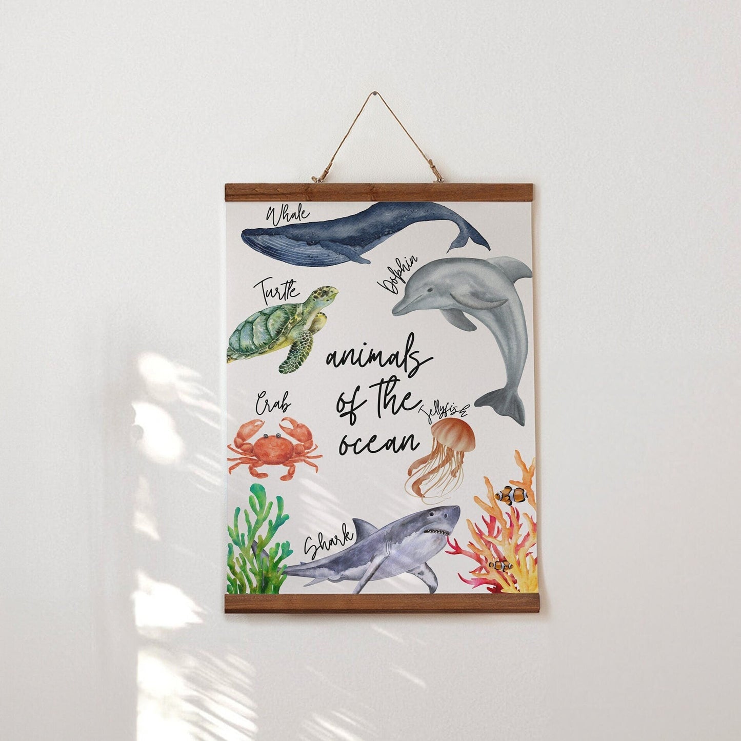 ocean animal print - ocean nursery prints - animal prints kids wall art kids bedroom decor children's wall art under the sea nursery