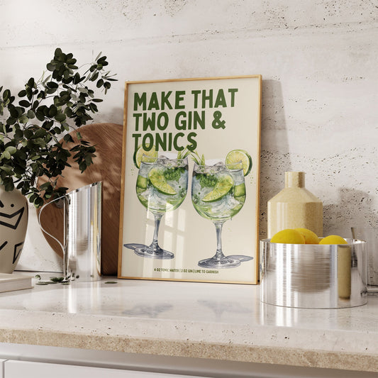 Gin and Tonic print - Refined Spaces