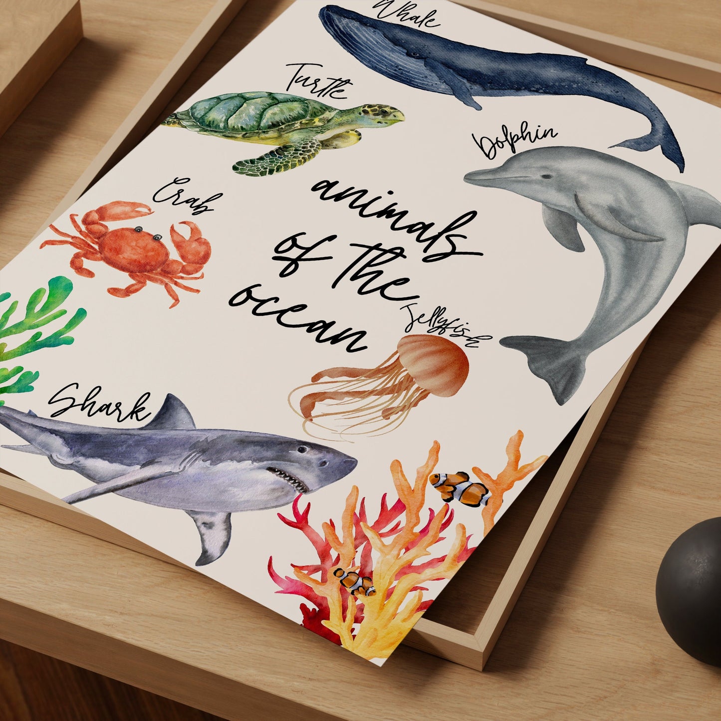 ocean animal print - ocean nursery prints - animal prints kids wall art kids bedroom decor children's wall art under the sea nursery