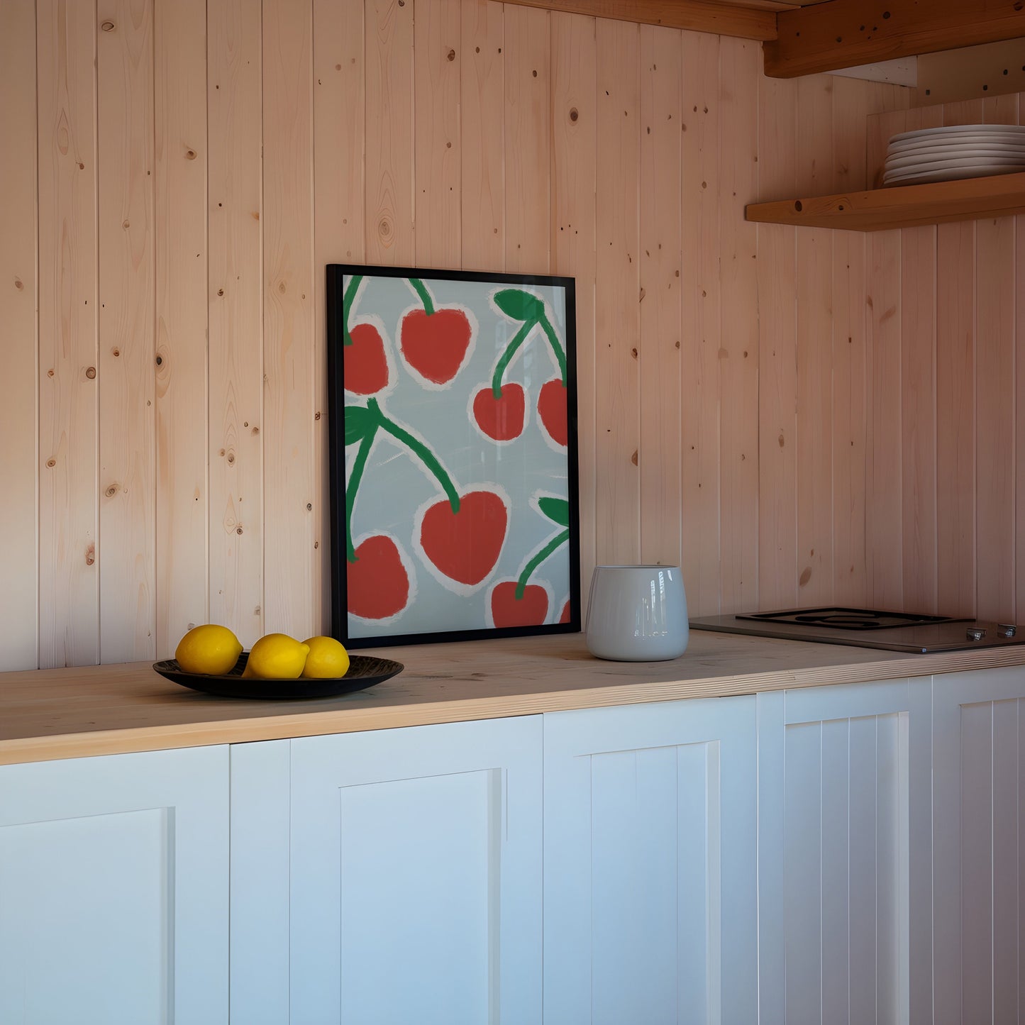 Cherry Print - Fruit print - Trendy Print - Kitchen Prints - Kitchen Wall Art Dining Room Prints Cherry painting Cherry poster print