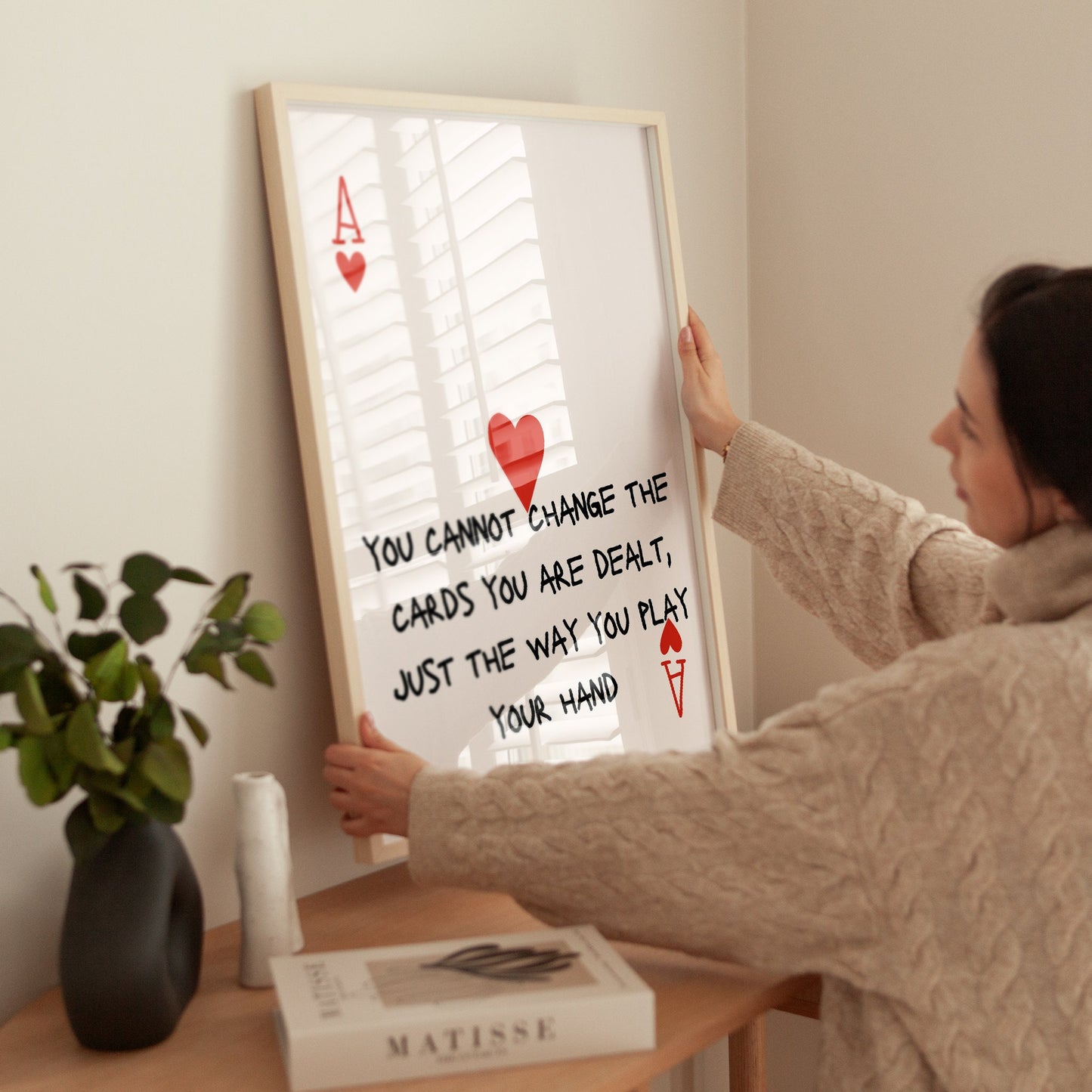 Lucky you Print - Ace of Hearts Print - Playing Card Print - Trendy Wall Art - Bar Decor Retro Art - motivational wall art - office wall art