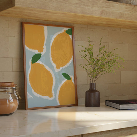 Lemon Print - Fruit print - Minimalist Print - Trendy Print - Kitchen Prints - Kitchen Wall Art Dining Room Prints Lemon print set
