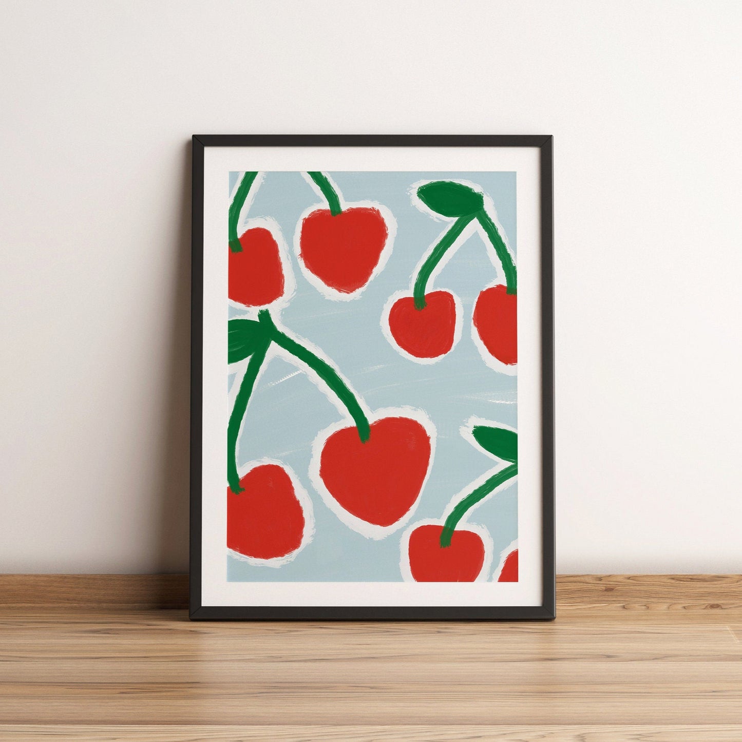 Cherry Print - Fruit print - Trendy Print - Kitchen Prints - Kitchen Wall Art Dining Room Prints Cherry painting Cherry poster print