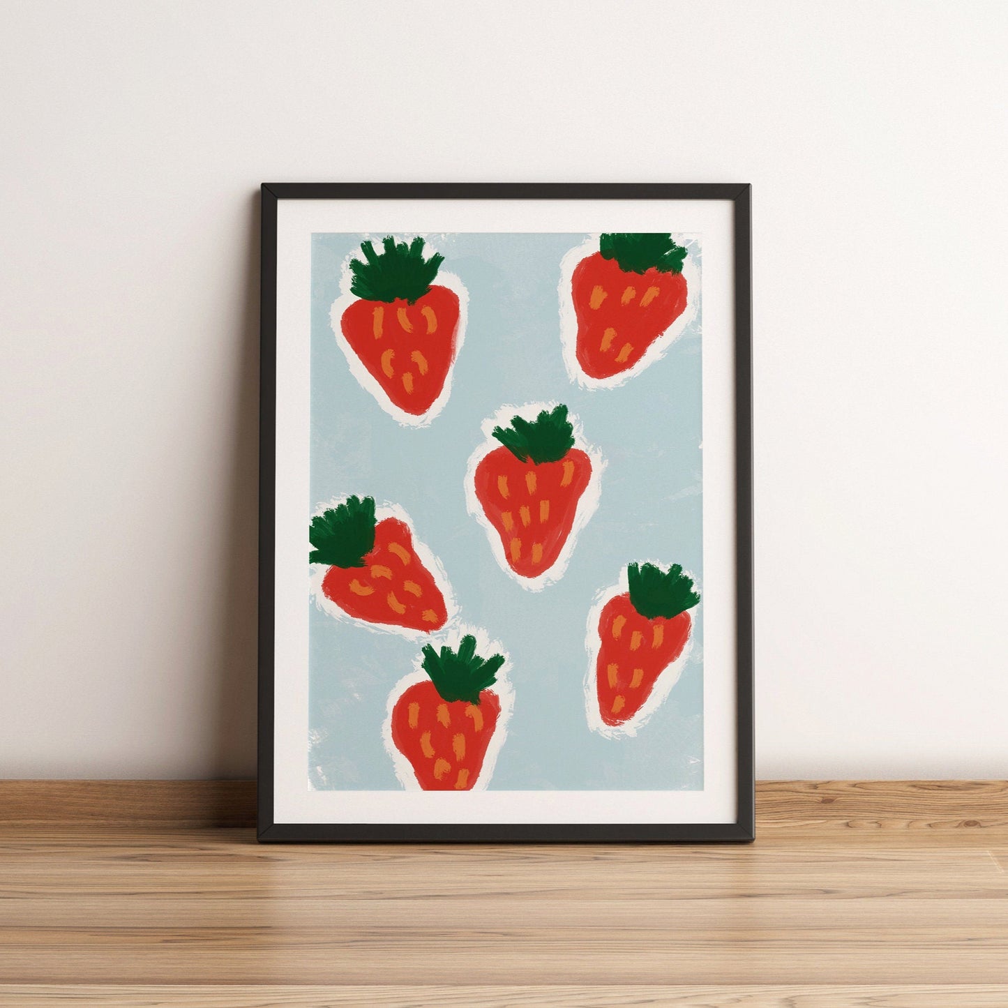 Strawberry Print - Fruit print - Trendy Print - Kitchen Prints - Kitchen Wall Art Dining Room Prints Strawberry Poster strawberry wall art