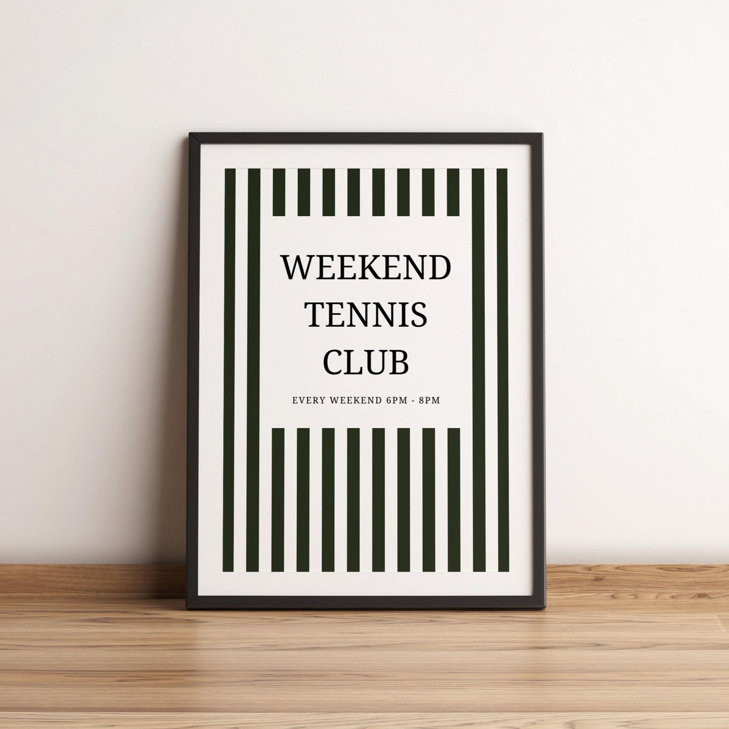 Tennis Club Print - vintage tennis art - sports prints - trendy tennis print - striped prints - home gym prints - tennis gifts sporty gifts
