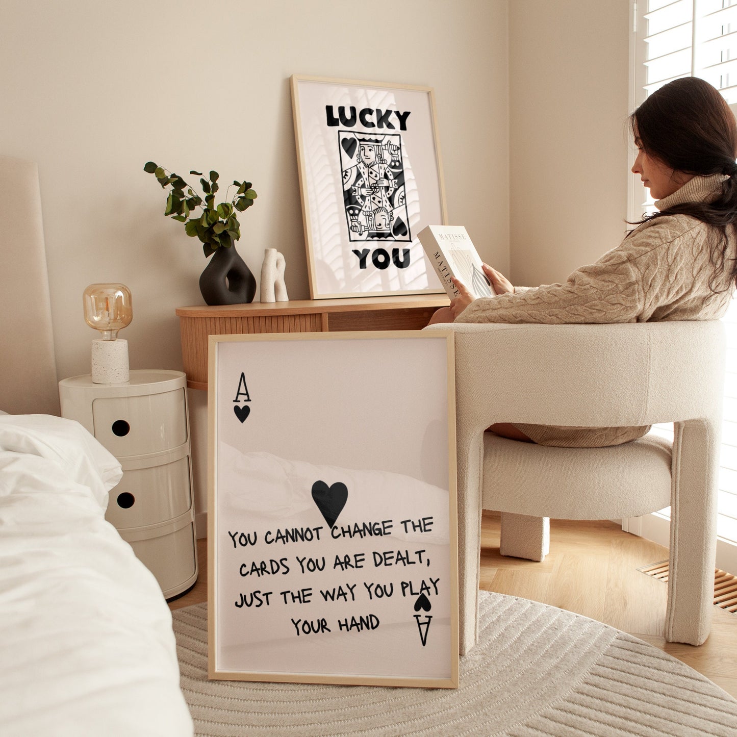 Lucky you Print - Ace of Hearts Print - Playing Card Print - Trendy Wall Art - Bar Decor Retro Art - motivational wall art - office wall art