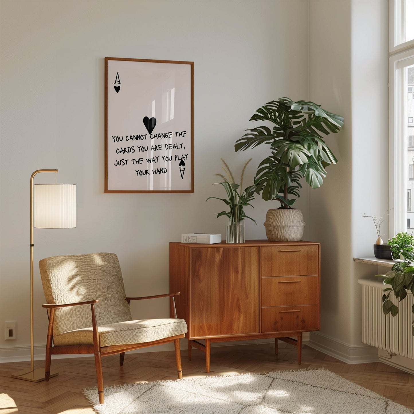 Lucky you Print - Ace of Hearts Print - Playing Card Print - Trendy Wall Art - Bar Decor Retro Art - motivational wall art - office wall art