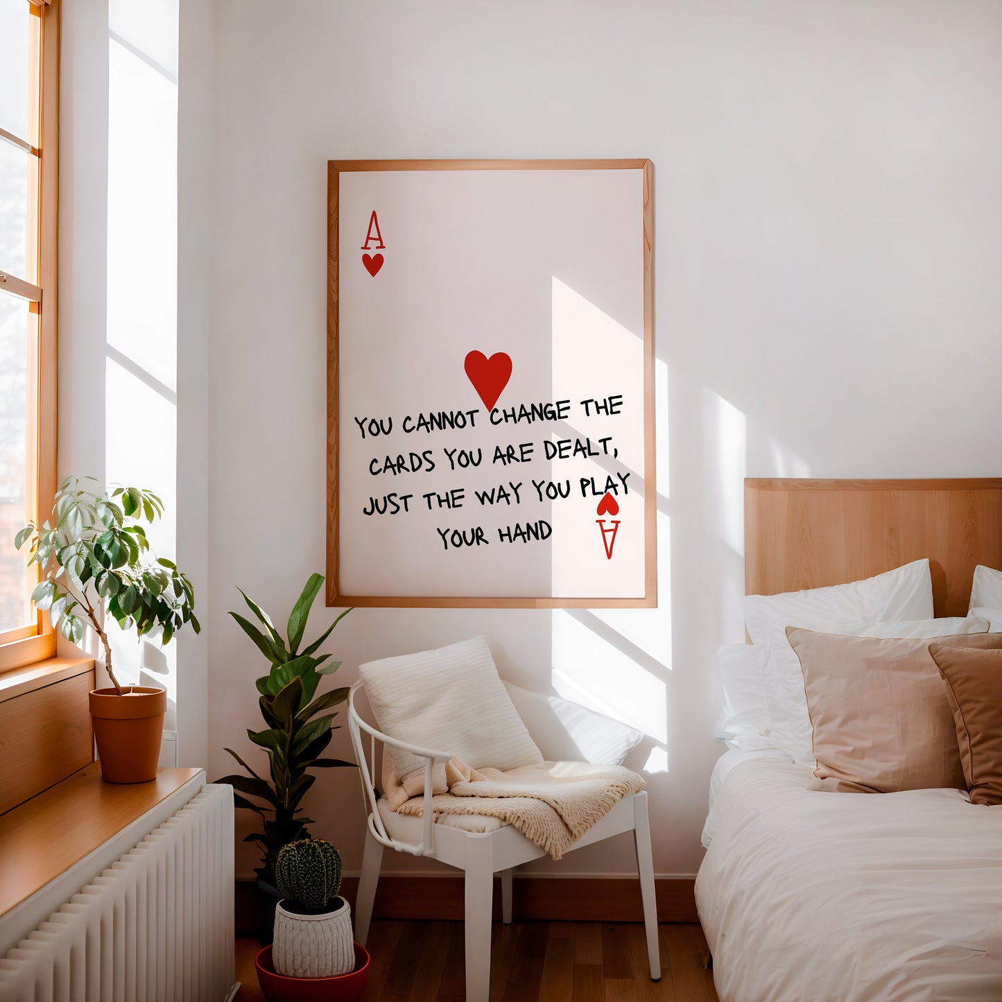 Lucky you Print - Ace of Hearts Print - Playing Card Print - Trendy Wall Art - Bar Decor Retro Art - motivational wall art - office wall art
