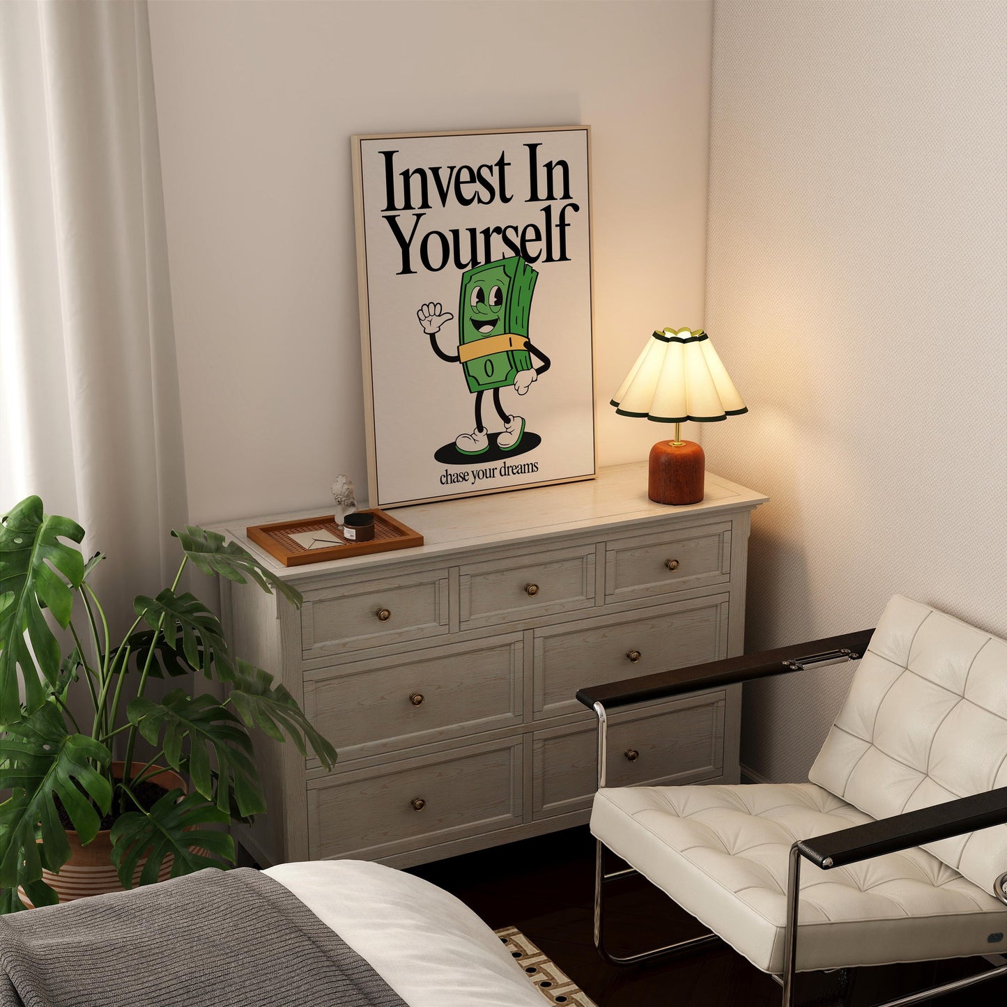 Invest In Yourself Print, Retro Print, Retro Photography Print, Retro Motivation Poster, Motivational Pun Art, Retro Office Decor, Fun Print