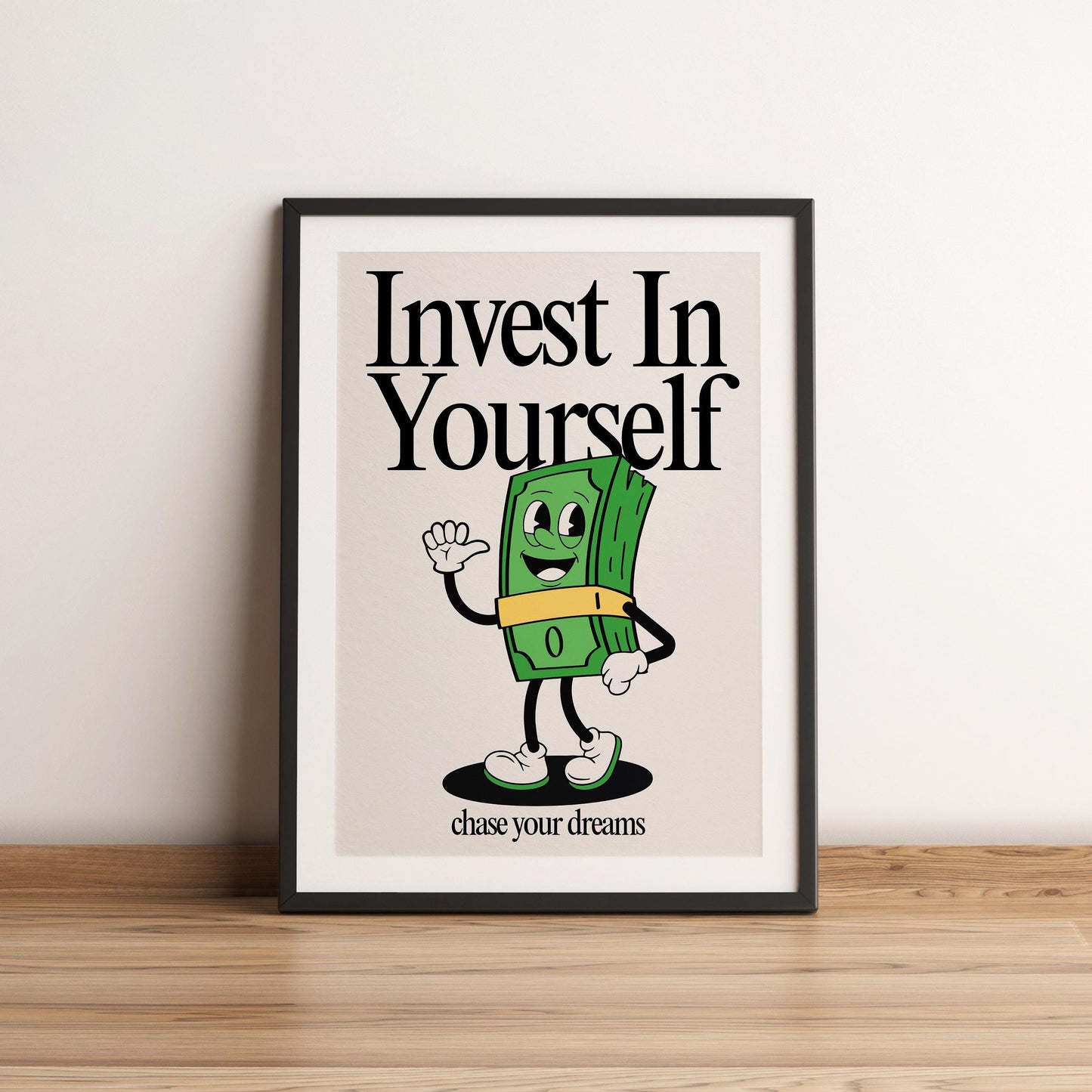 Invest In Yourself Print, Retro Print, Retro Photography Print, Retro Motivation Poster, Motivational Pun Art, Retro Office Decor, Fun Print