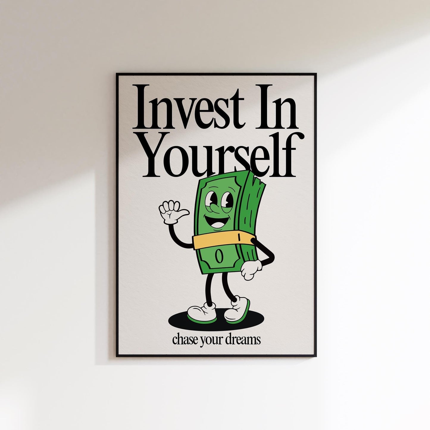 Invest In Yourself Print, Retro Print, Retro Photography Print, Retro Motivation Poster, Motivational Pun Art, Retro Office Decor, Fun Print