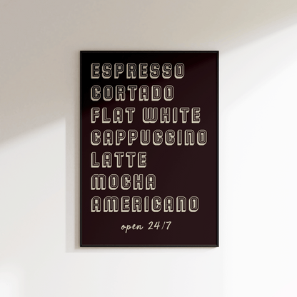 Retro Coffee Print - Refined Spaces