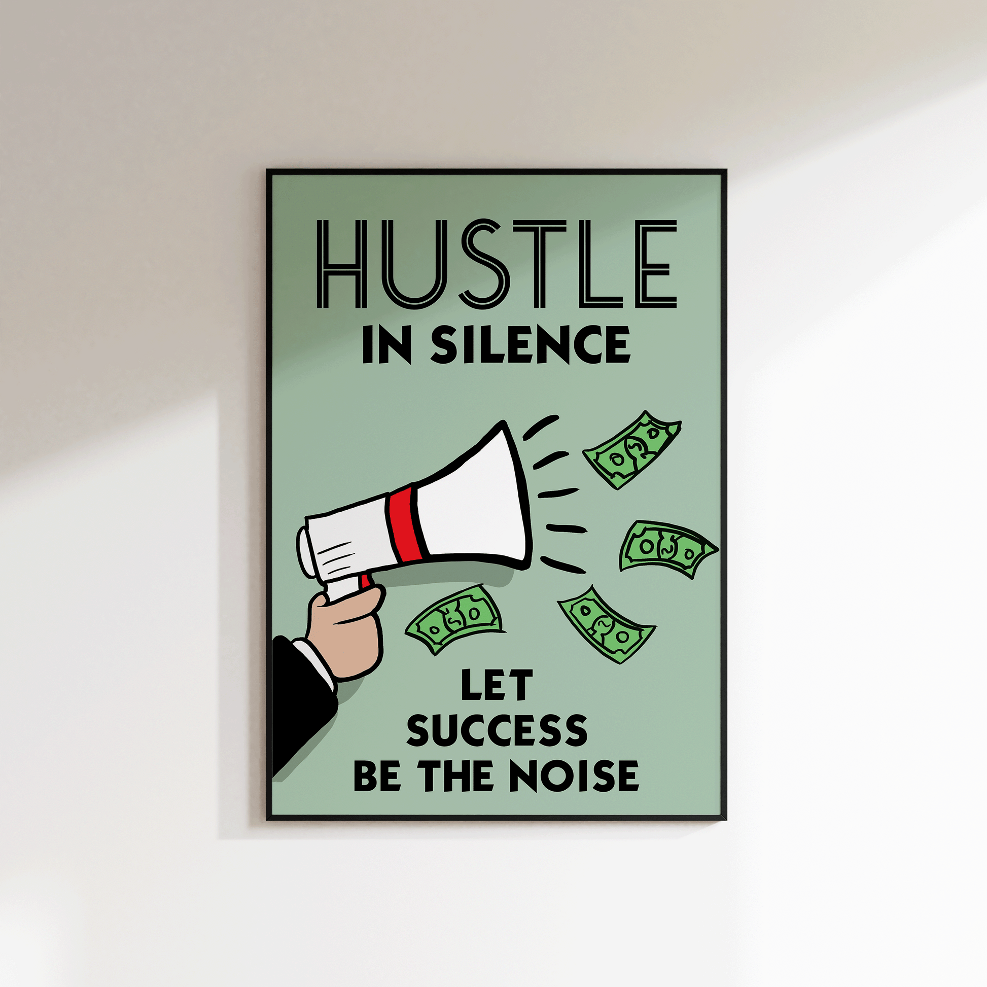 Monopoly 'Hustle In Silence' Print - SECONDS - Refined Spaces 