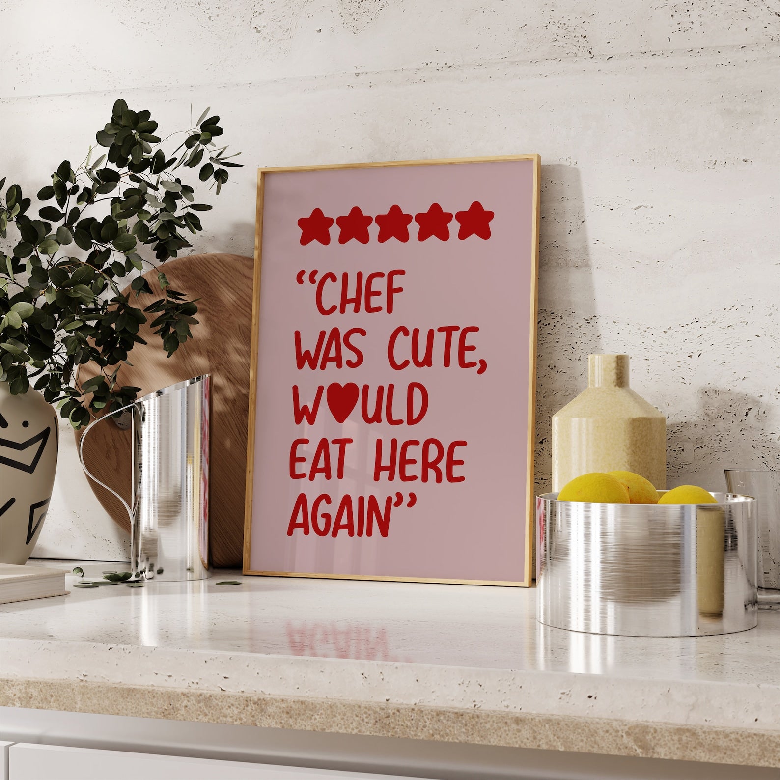 5* Chef was Cute, Would eat here again Print - Refined Spaces 