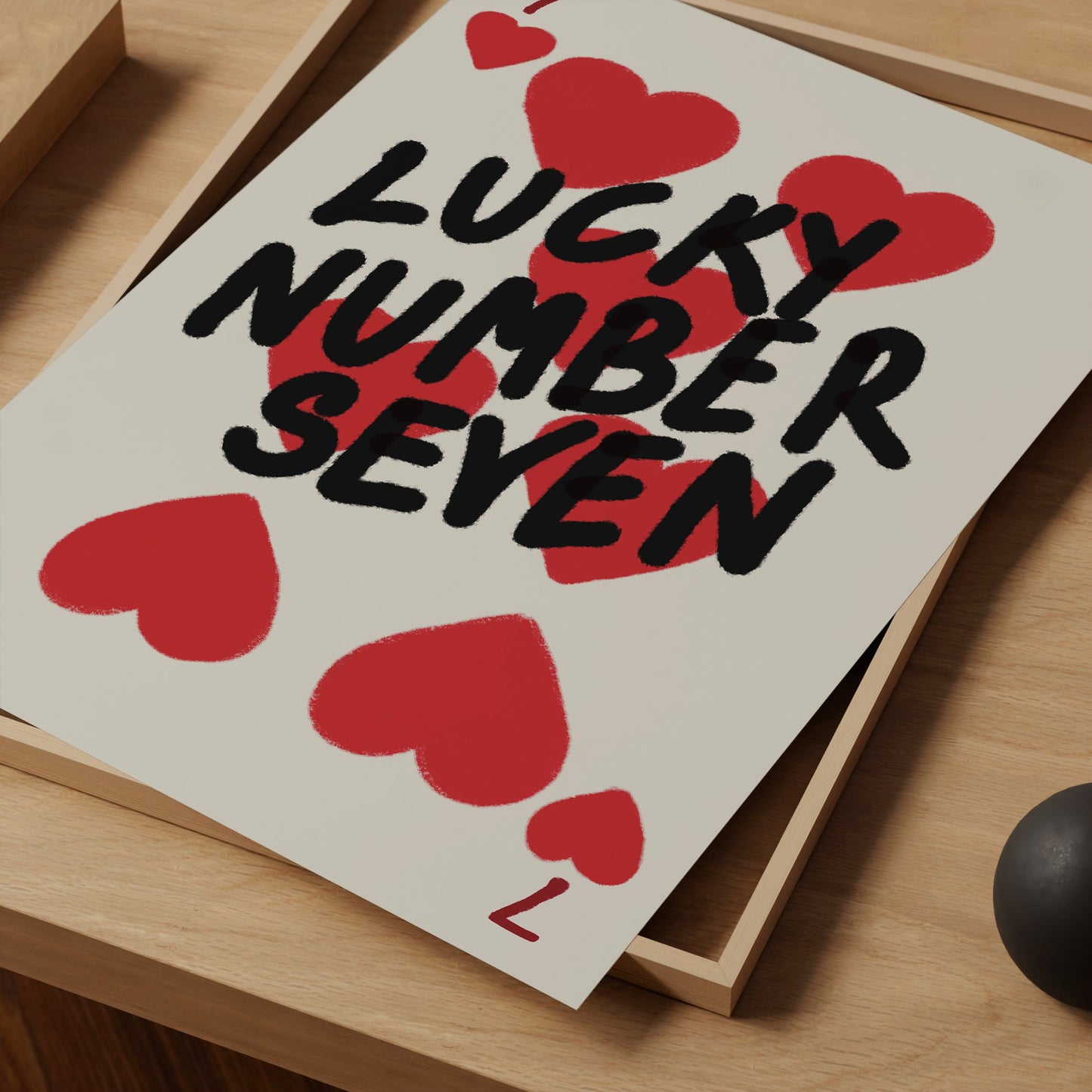 Seven of hearts - Lucky Number Seven Print - Refined Spaces 