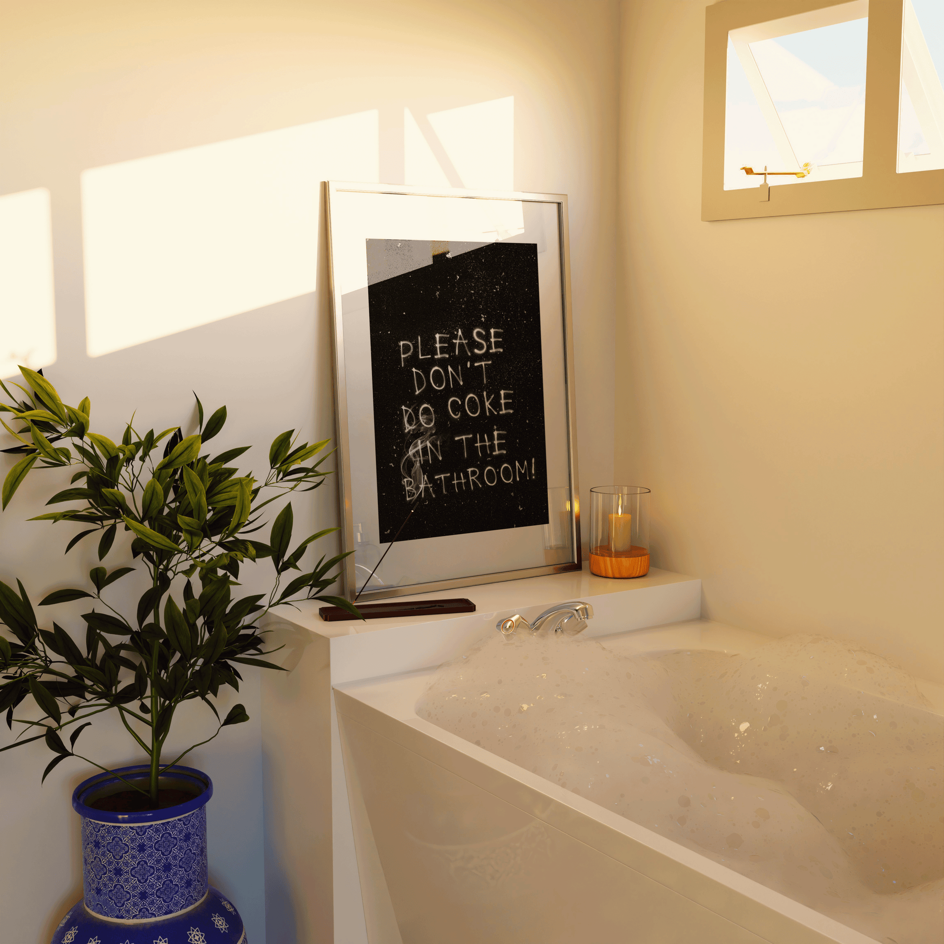 Please Don't Do Coke In The Bathroom Print - Refined Spaces