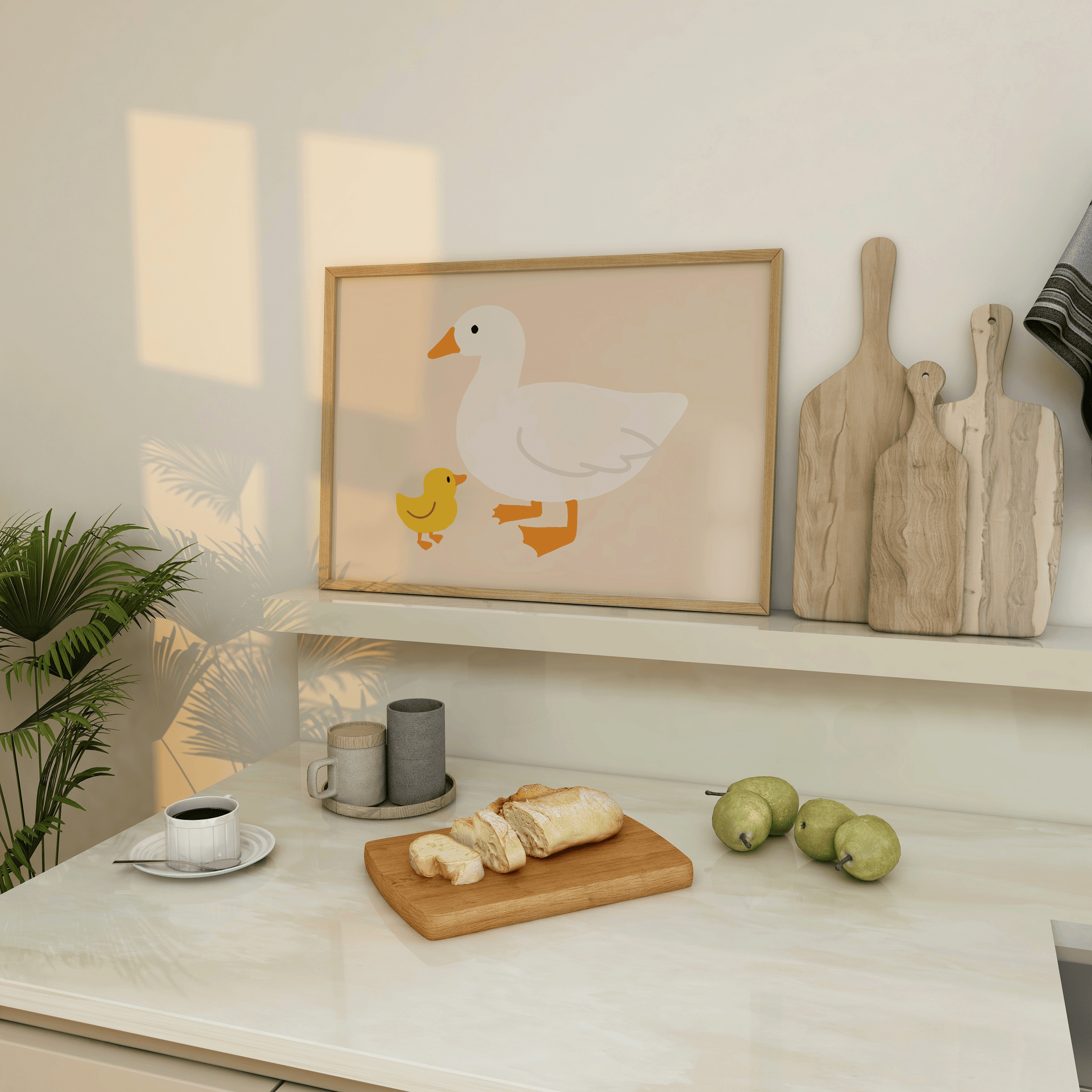Mother and Baby Duck Print - Refined Spaces 