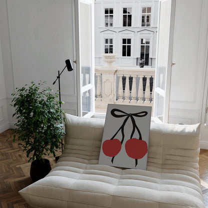 Black bow and cherry print - Refined Spaces