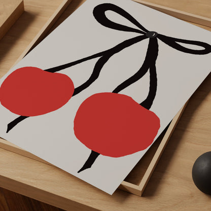 Black bow and cherry print - Refined Spaces