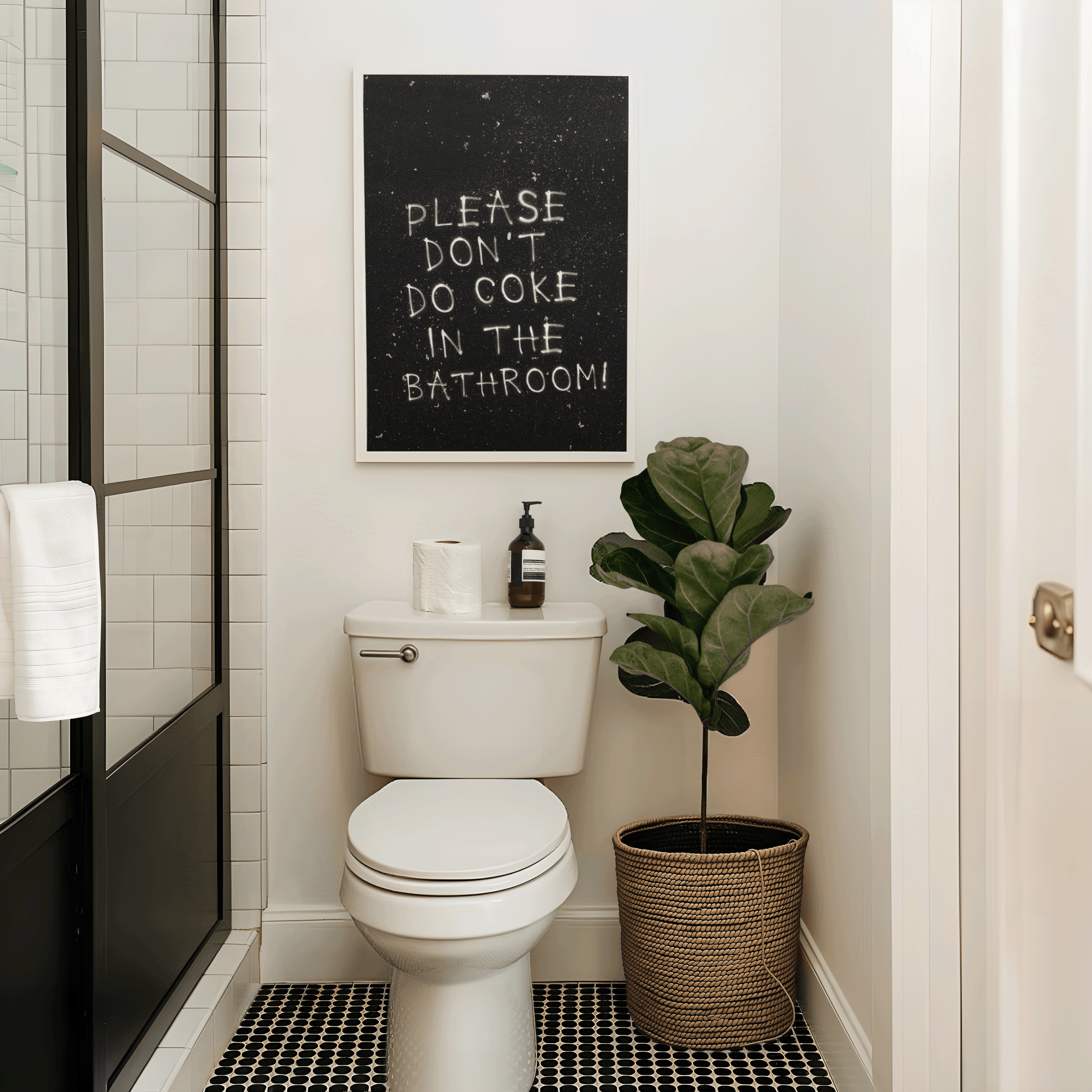 Please Don't Do Coke In The Bathroom Print - Refined Spaces
