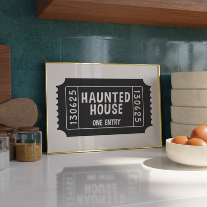 Haunted House Ticket Print - Refined Spaces 