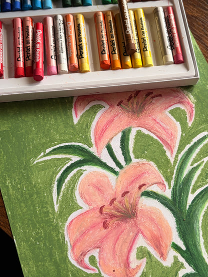Oil Pastel Lily Print