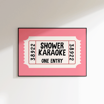 Shower Karaoke Ticket Print - Refined Spaces