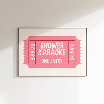 Shower Karaoke Ticket Print - Refined Spaces