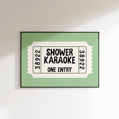 Shower Karaoke Ticket Print - Refined Spaces