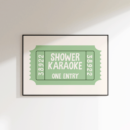 Shower Karaoke Ticket Print - Refined Spaces