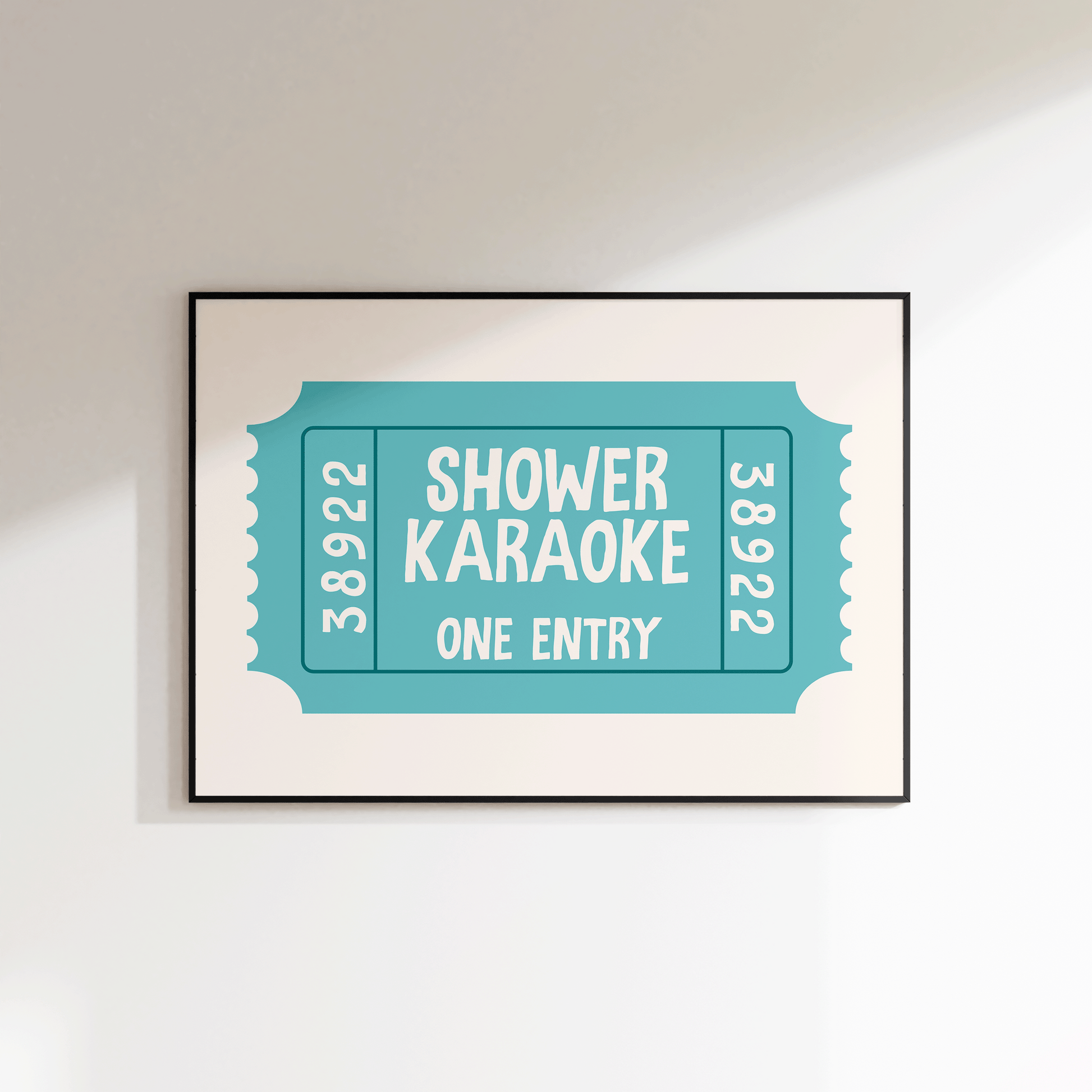 Shower Karaoke Ticket Print - Refined Spaces