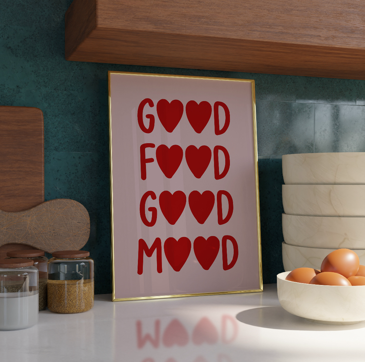 Good Food, Good Mood Print - Refined Spaces 