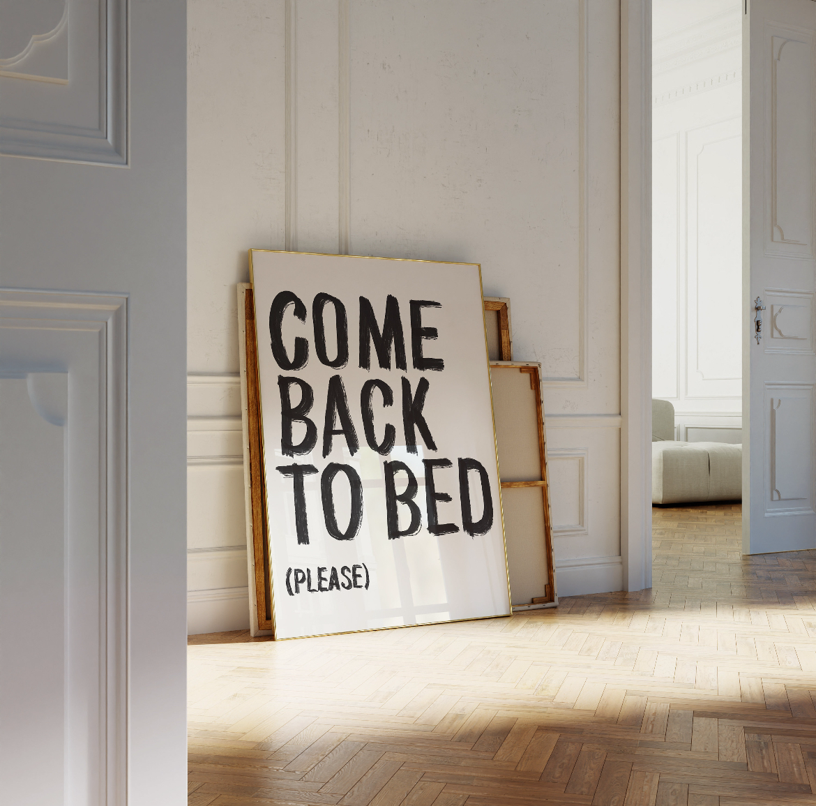 Come back to bed (please) Print - Refined Spaces 