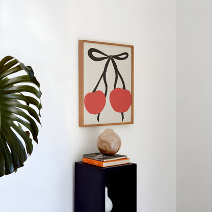 Black bow and cherry print - Refined Spaces