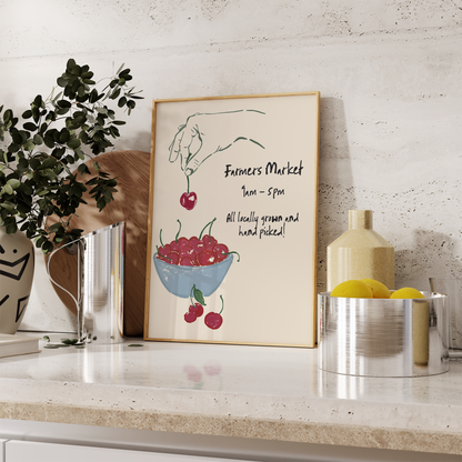 Cherry Fruit Market Print - Refined Spaces
