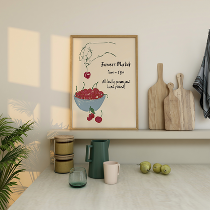 Cherry Fruit Market Print - Refined Spaces