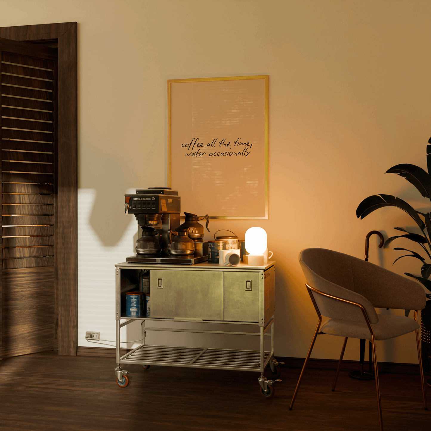 Coffee All The Time Water Occasionally Print