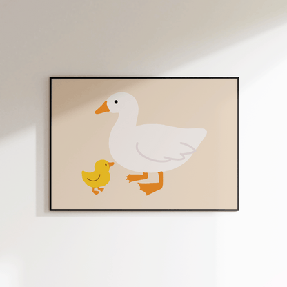 Mother and Baby Duck Print - Refined Spaces 