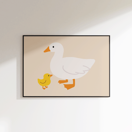 Mother and Baby Duck Print - Refined Spaces 