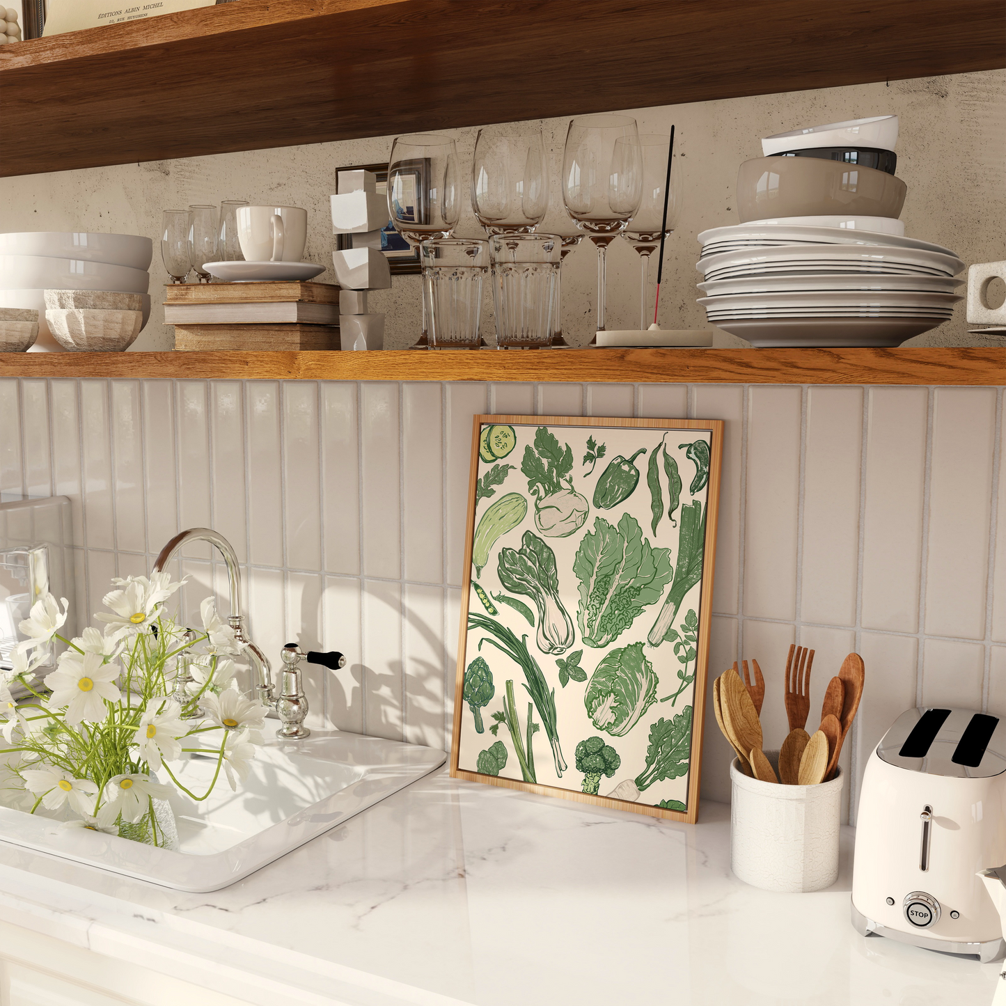 Green Vegetables Illustration - Refined Spaces 