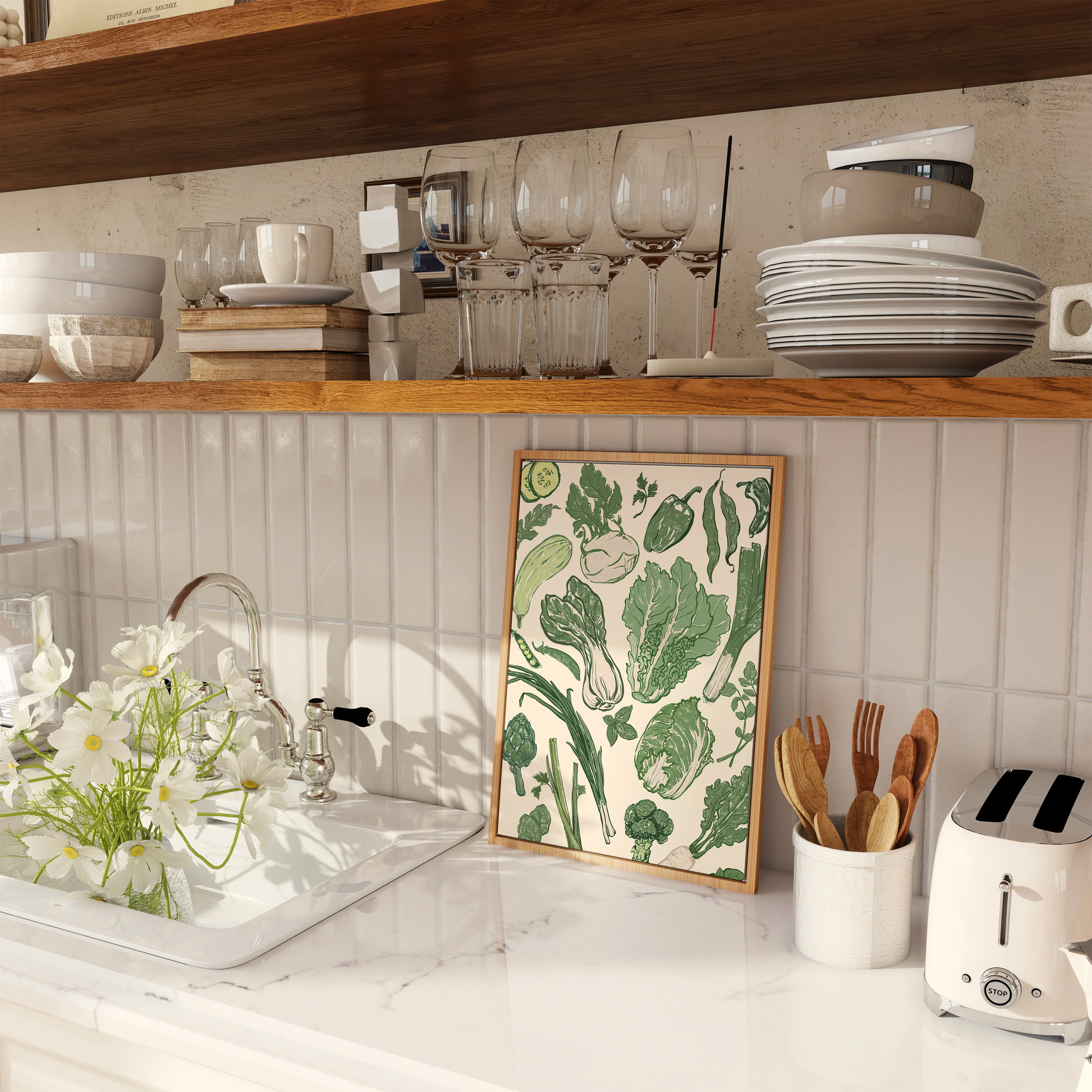 Green Vegetables Illustration - Refined Spaces 